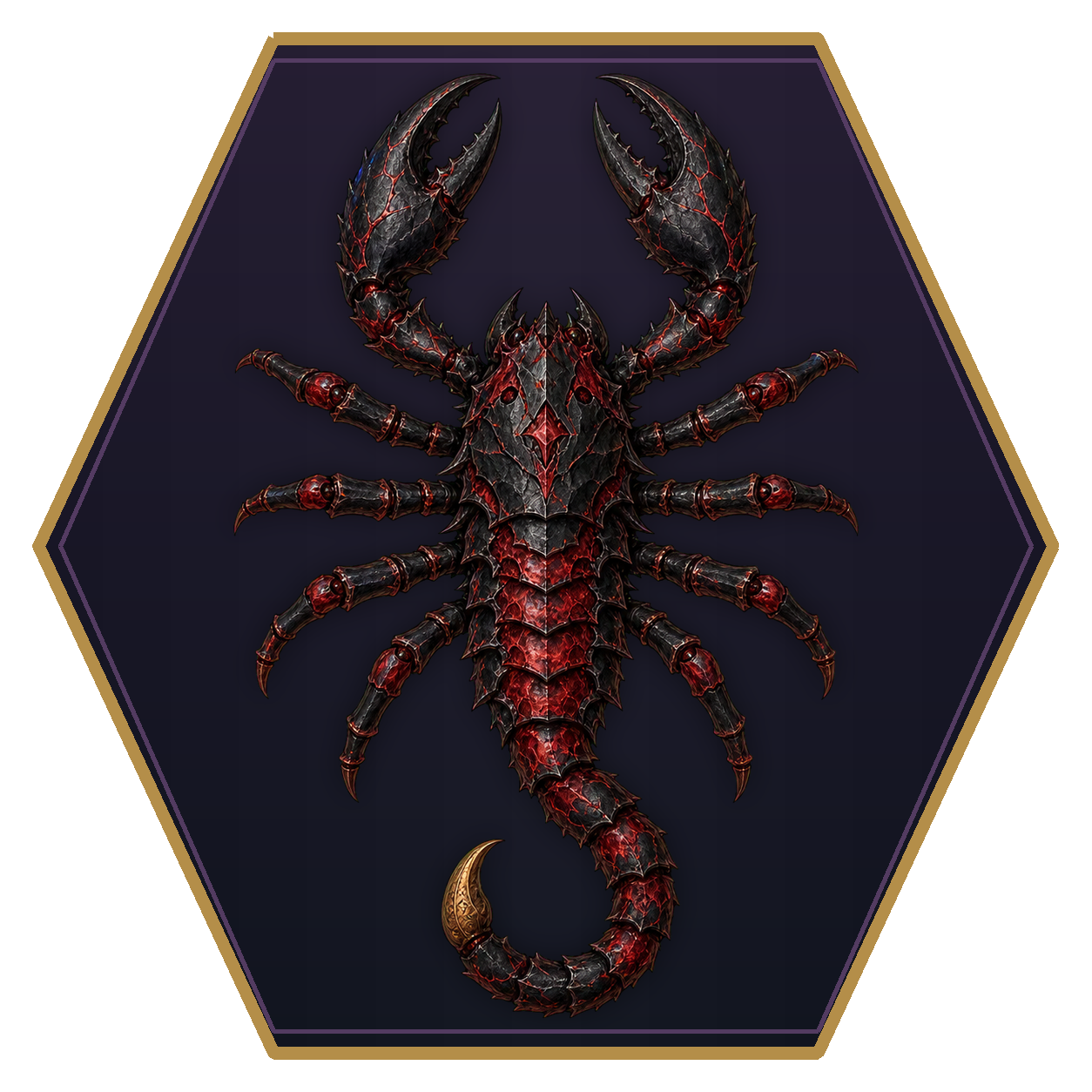 Monstrous Scorpion (Gargantuan) top-down flat-top hex token