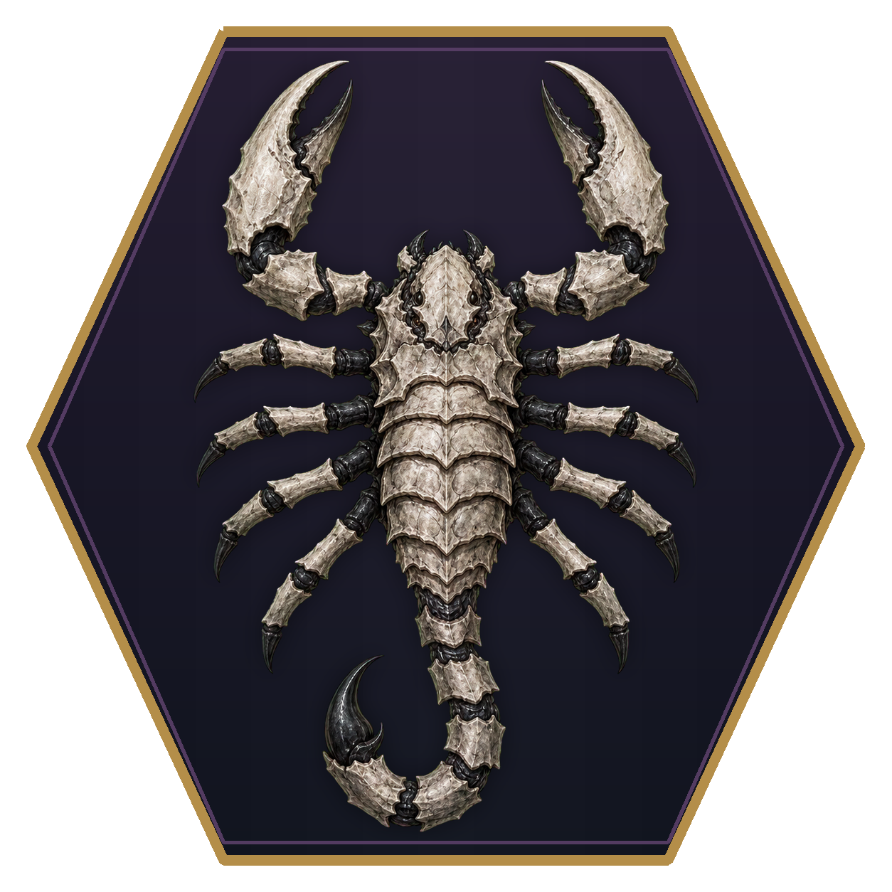 Monstrous Scorpion (Huge) top-down flat-top hex token