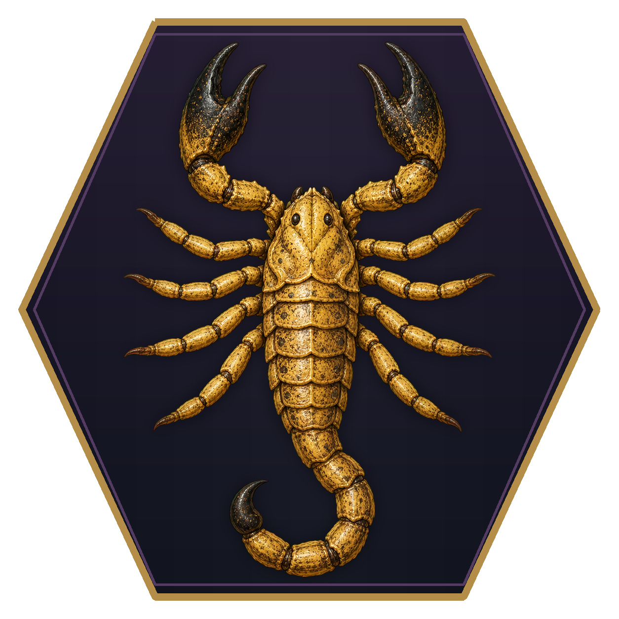 Monstrous Scorpion (Tiny) top-down flat-top hex token