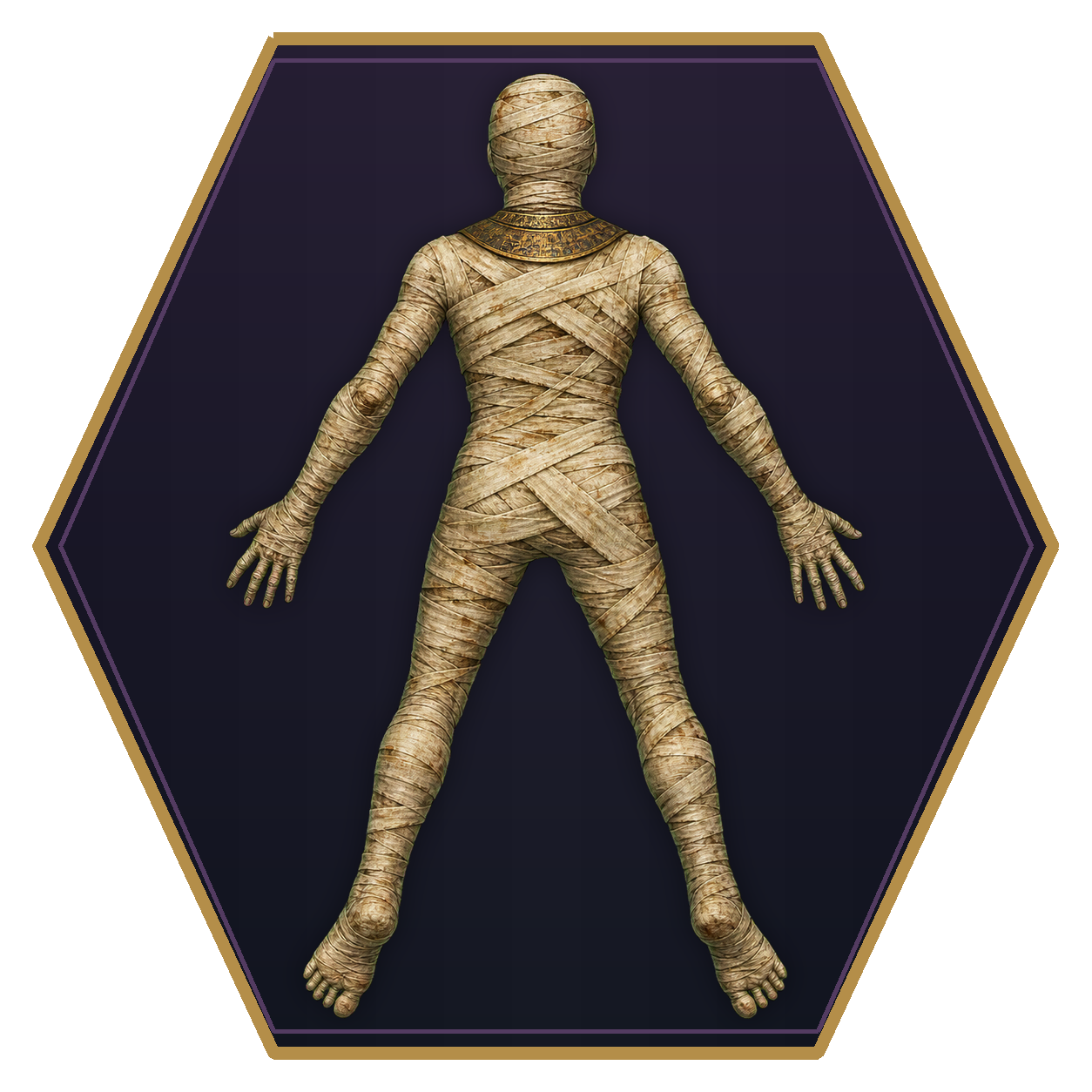 Mummy top-down flat-top hex token