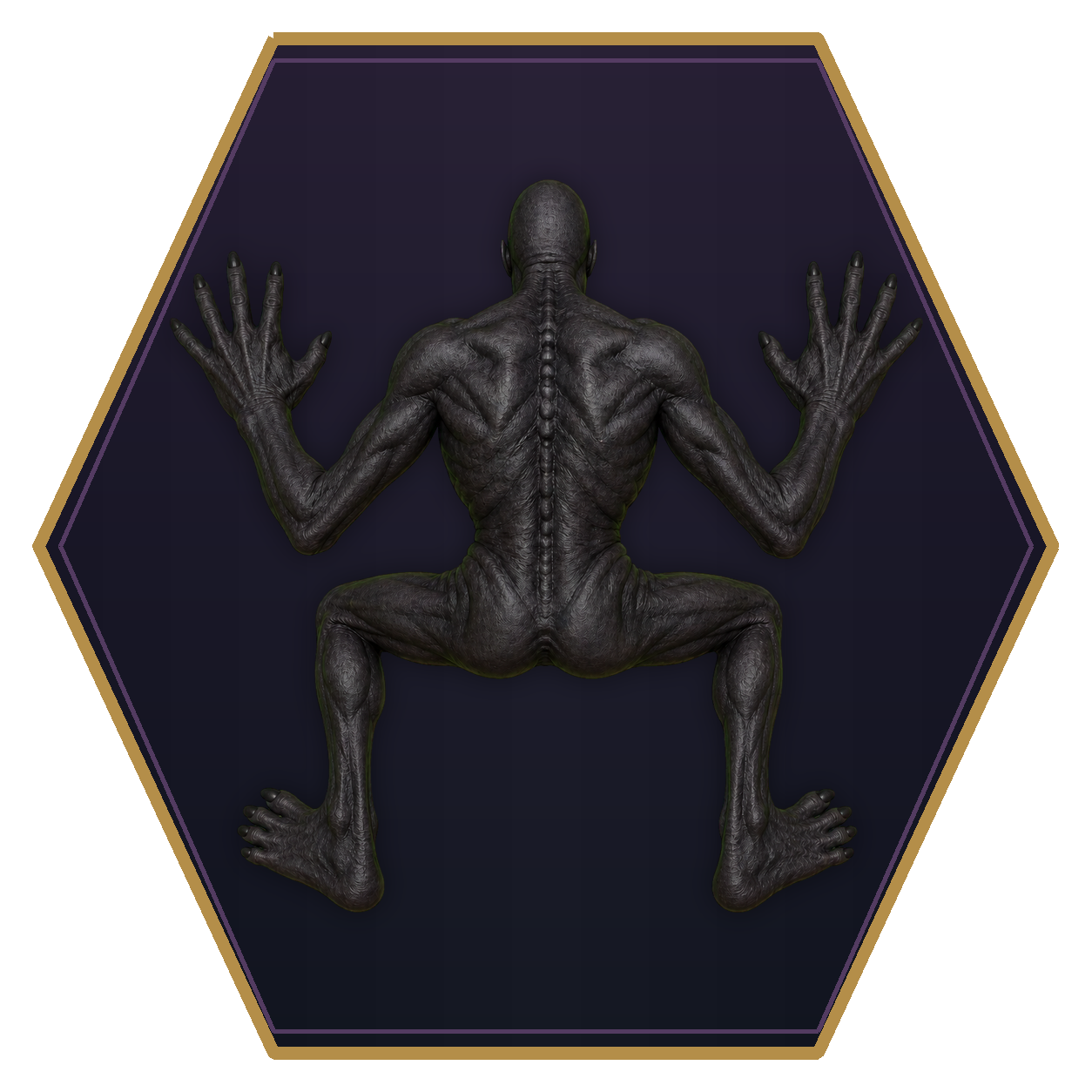 Nightwalker top-down flat-top hex token