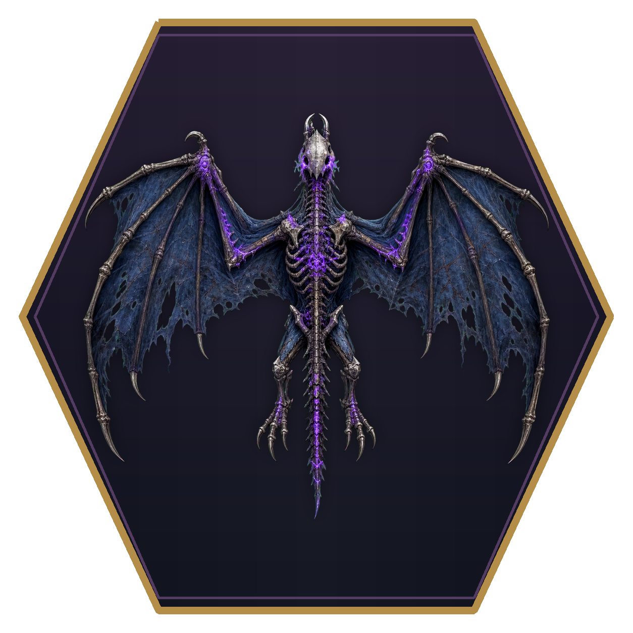 Nightwing top-down flat-top hex token