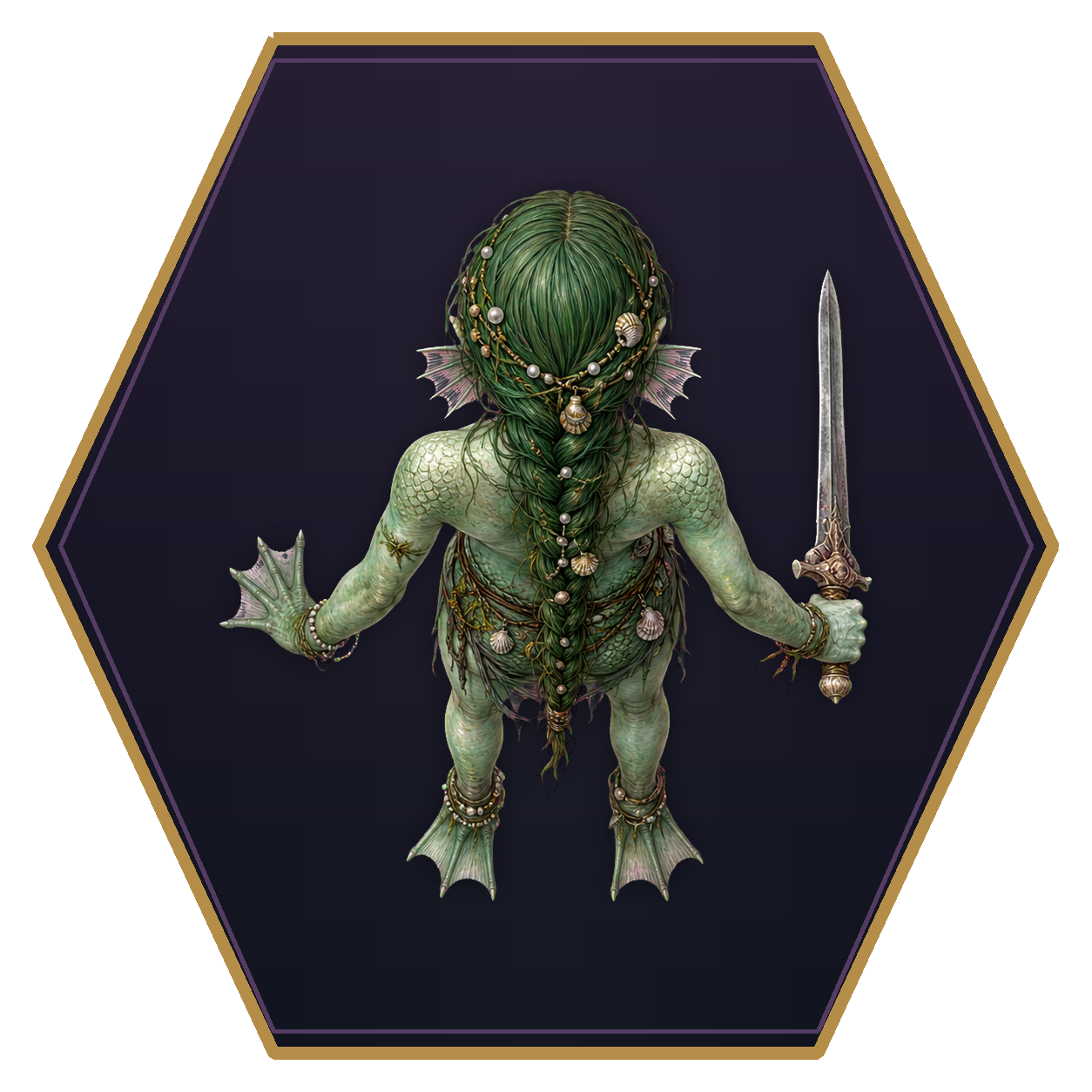 Nixie top-down flat-top hex token