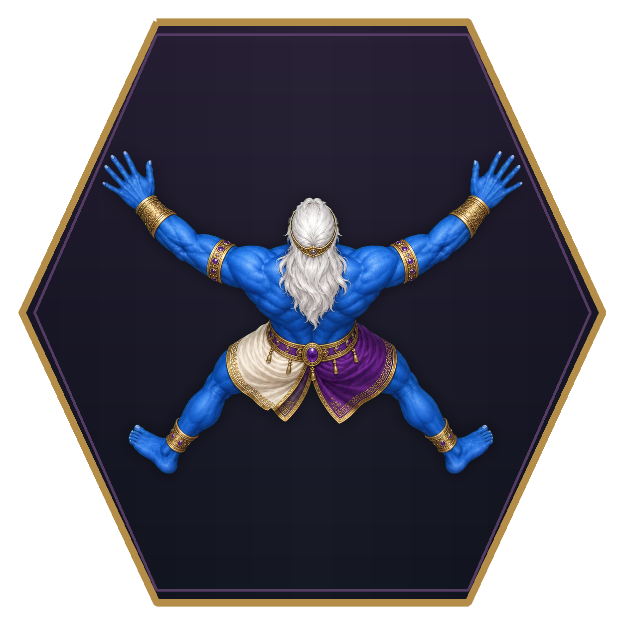 Noble Djinni top-down flat-top hex token