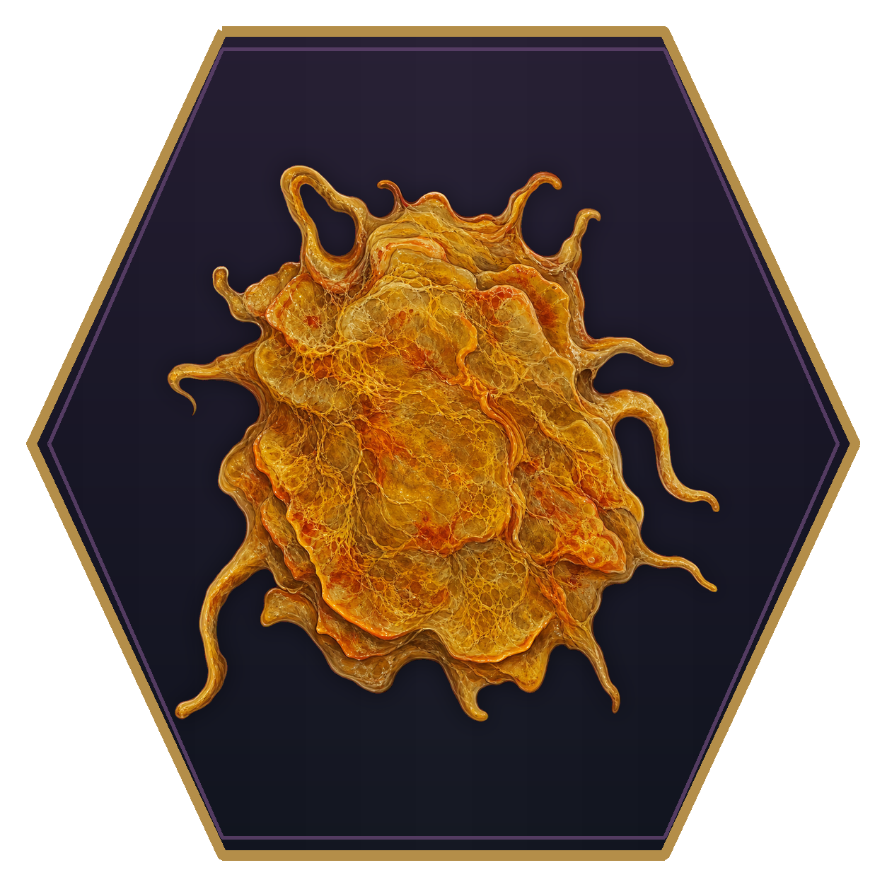 Ochre Jelly top-down flat-top hex token