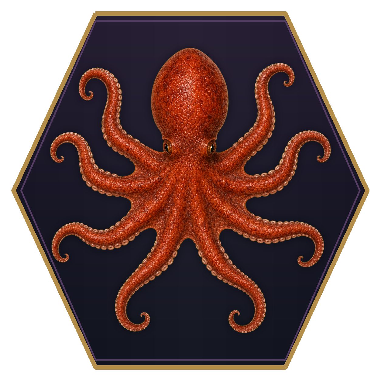 Octopus top-down flat-top hex token