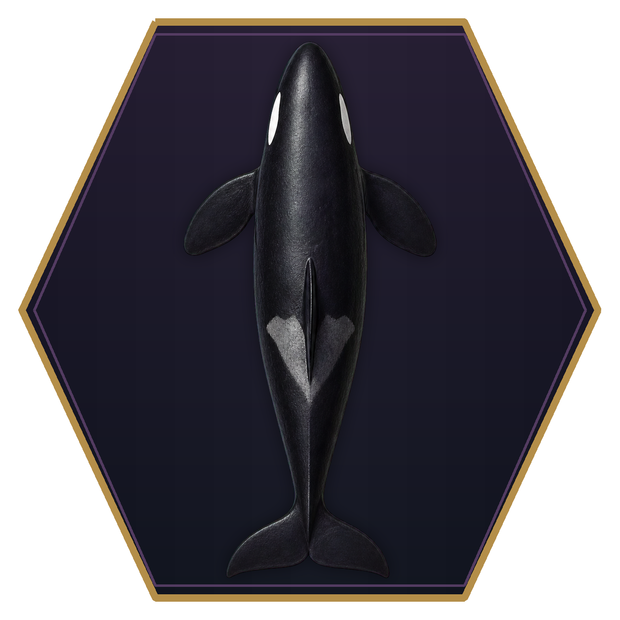 Orca top-down flat-top hex token