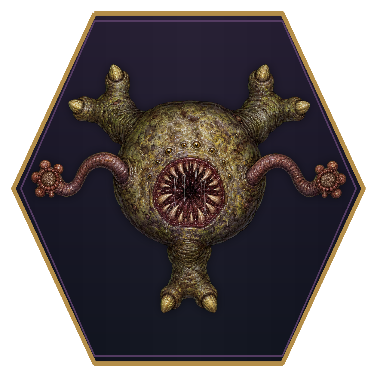 Otyugh top-down flat-top hex token