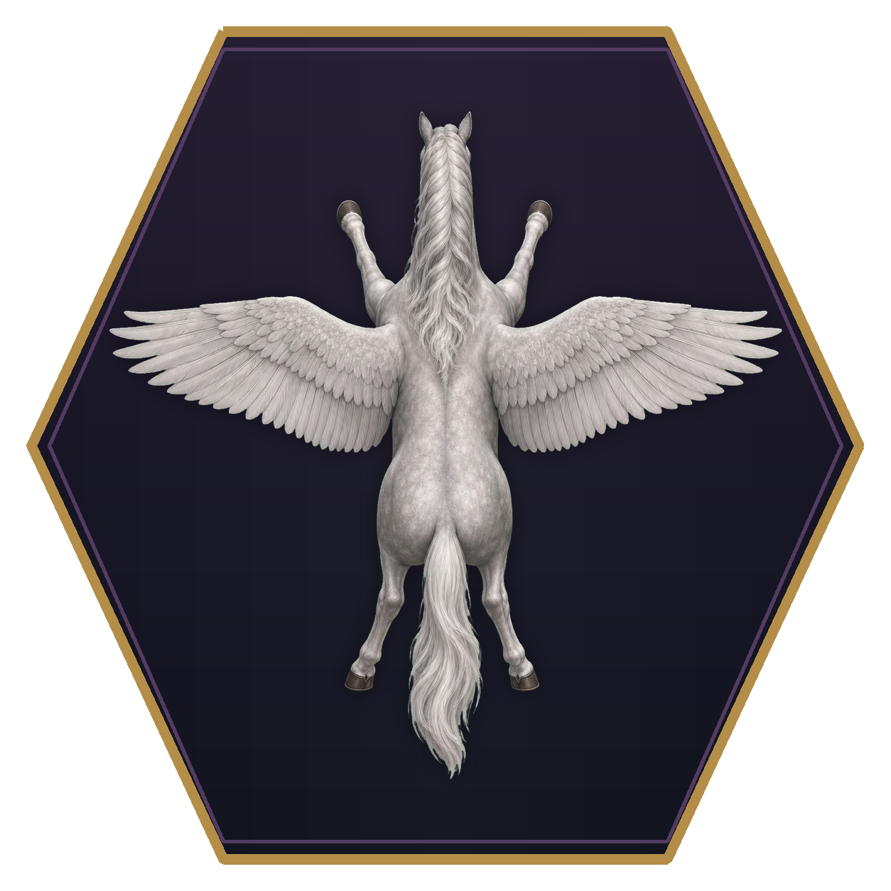 Pegasus top-down flat-top hex token
