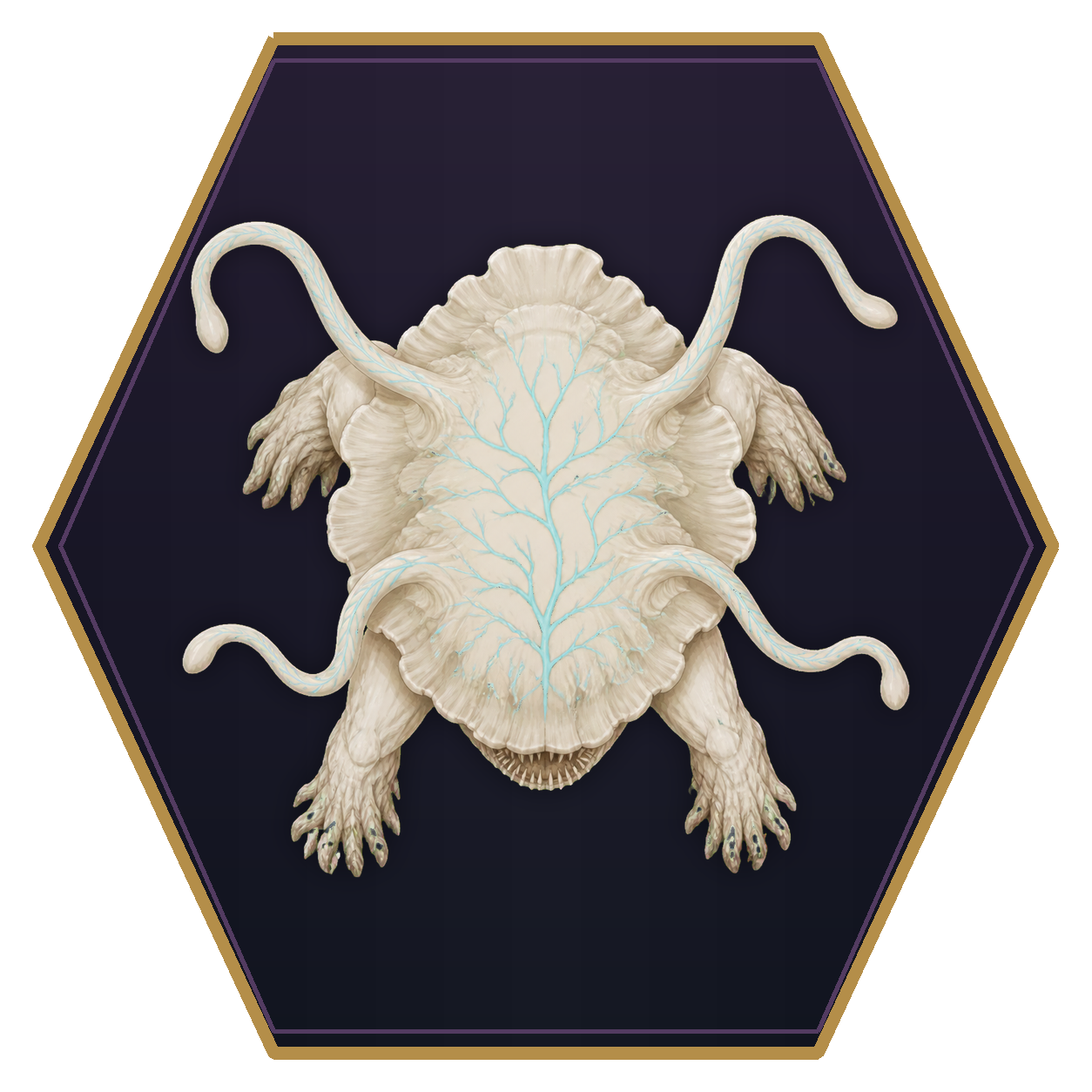 Phantom Fungus top-down flat-top hex token