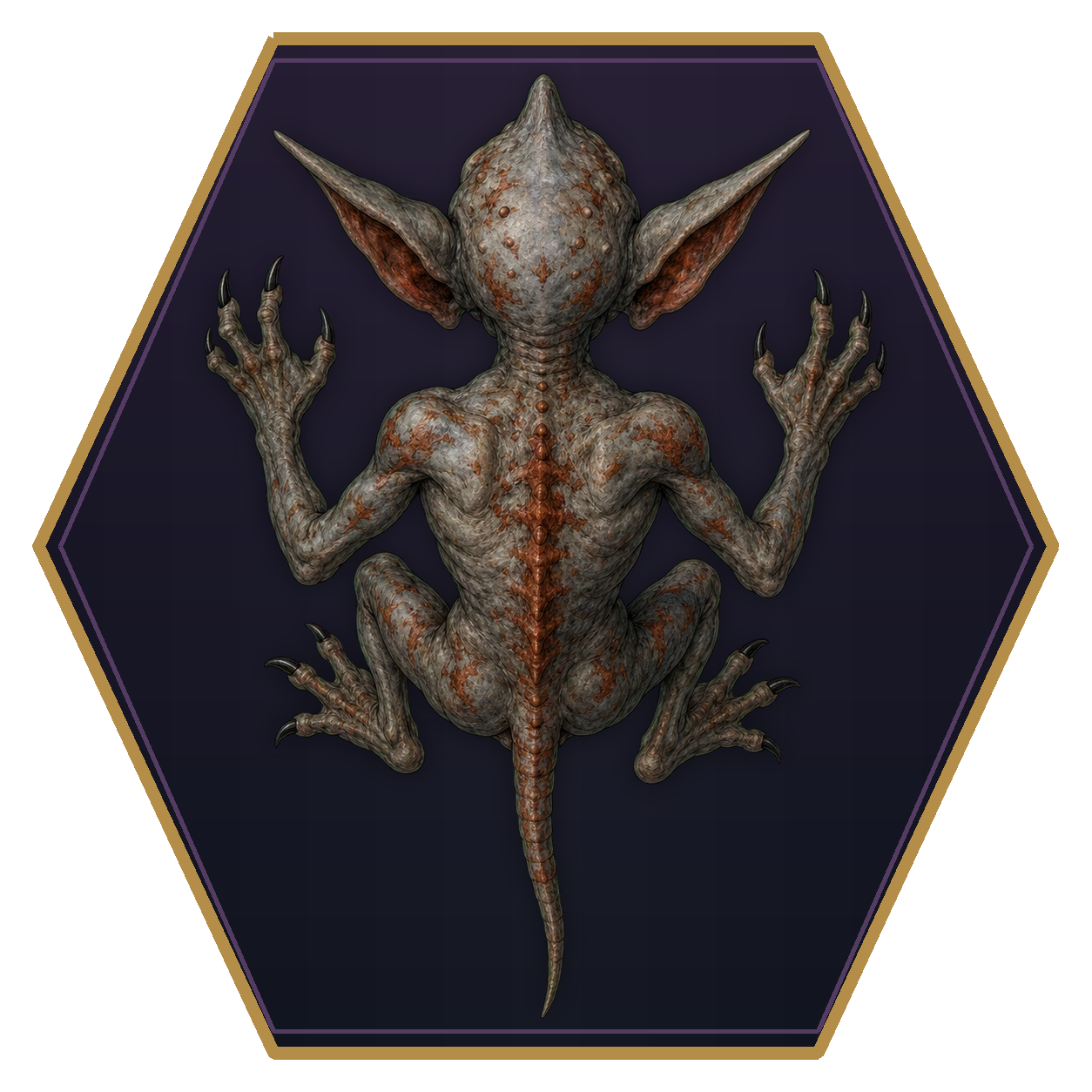 Quasit top-down flat-top hex token