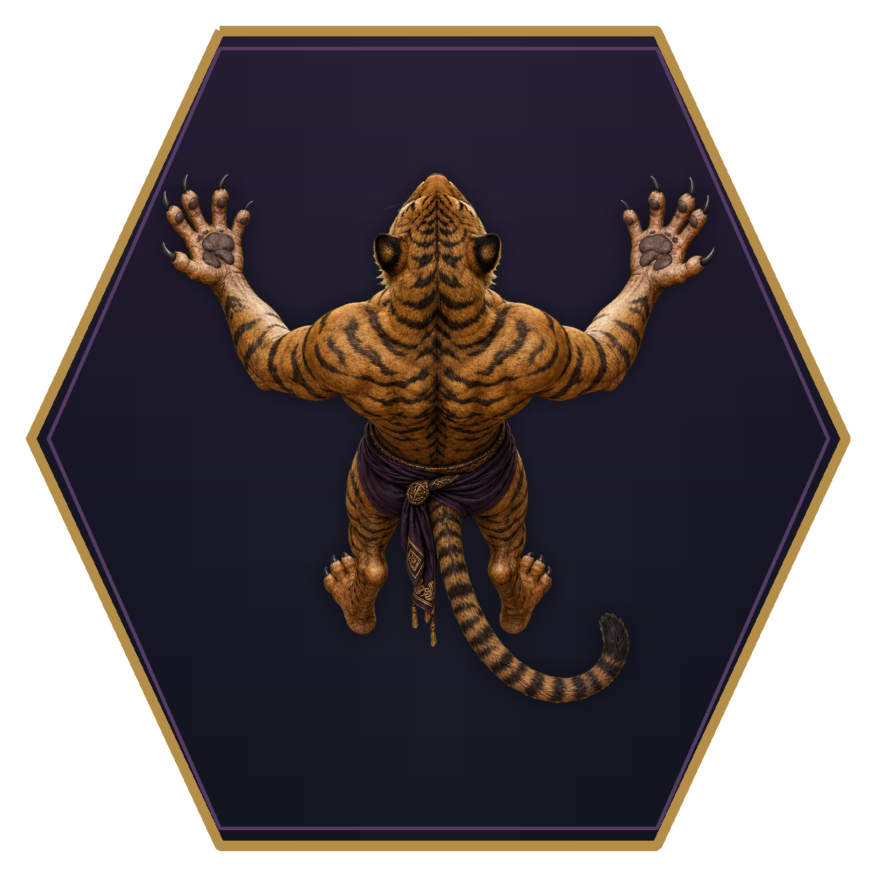 Rakshasa top-down flat-top hex token