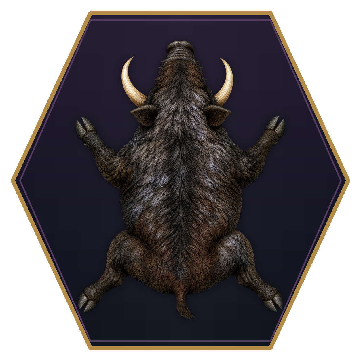 Razor Boar top-down flat-top hex token