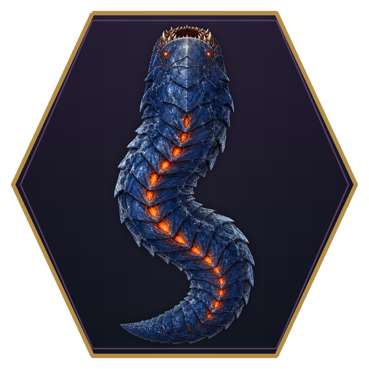 Remorhaz top-down flat-top hex token