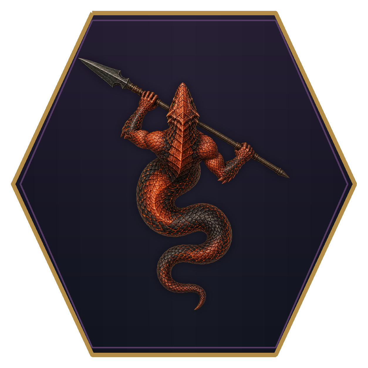 Salamander top-down flat-top hex token