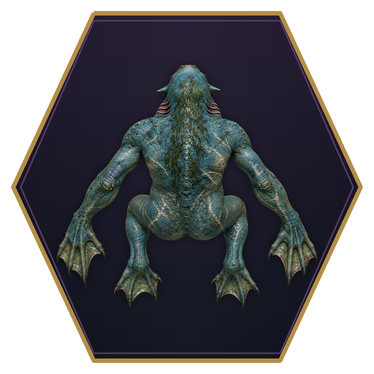 Scrag top-down flat-top hex token