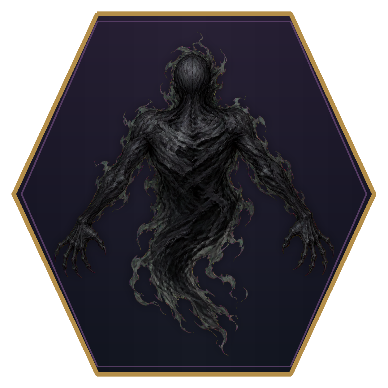 Shadow top-down flat-top hex token