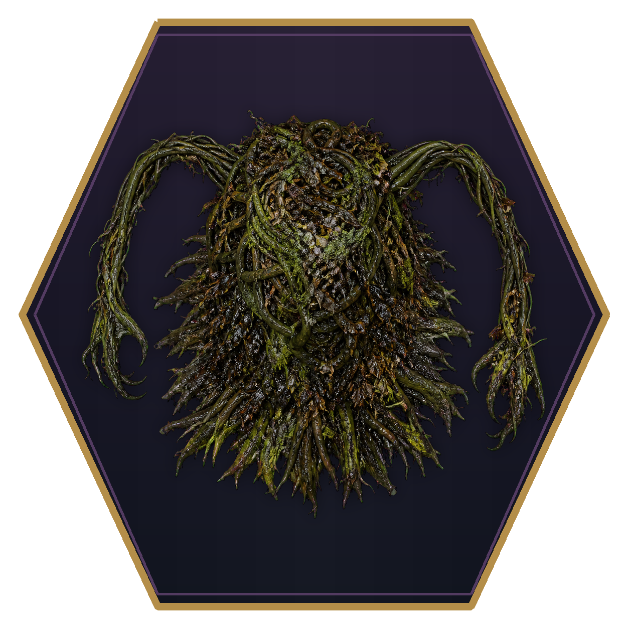 Shambling Mound top-down flat-top hex token