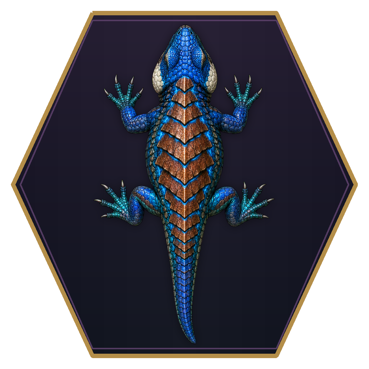 Shocker Lizard top-down flat-top hex token