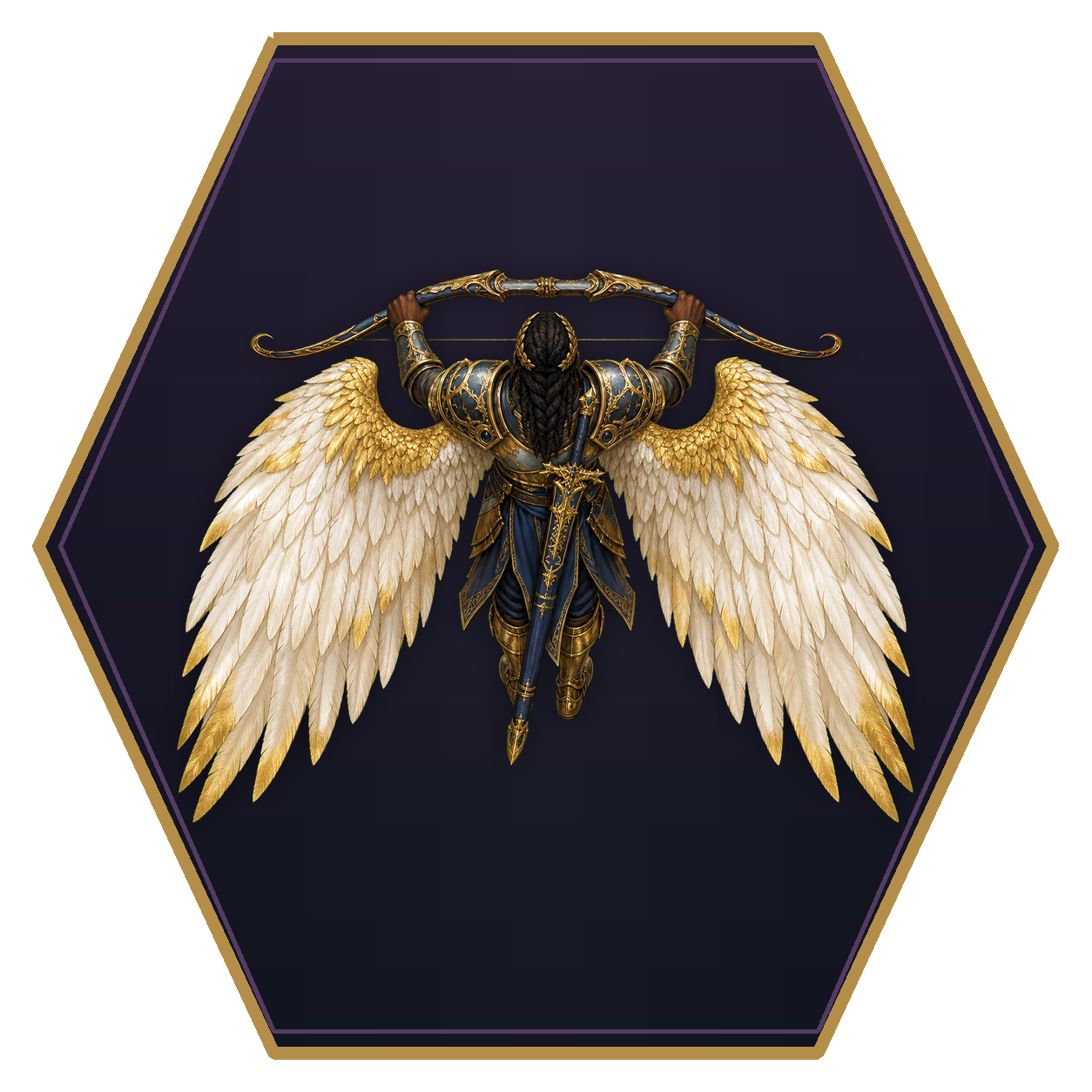 Solar top-down flat-top hex token