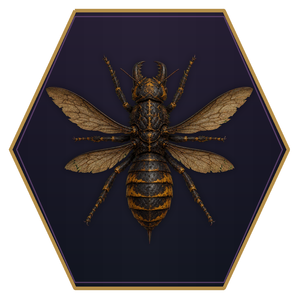 Spider Eater top-down flat-top hex token