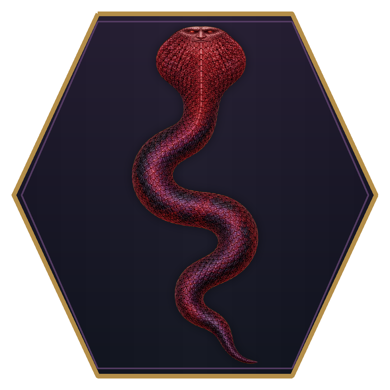 Spirit Naga top-down flat-top hex token