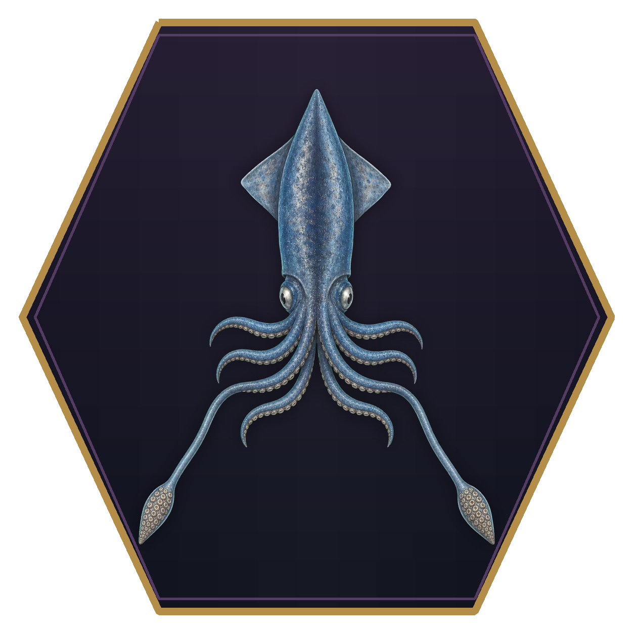 Squid top-down flat-top hex token