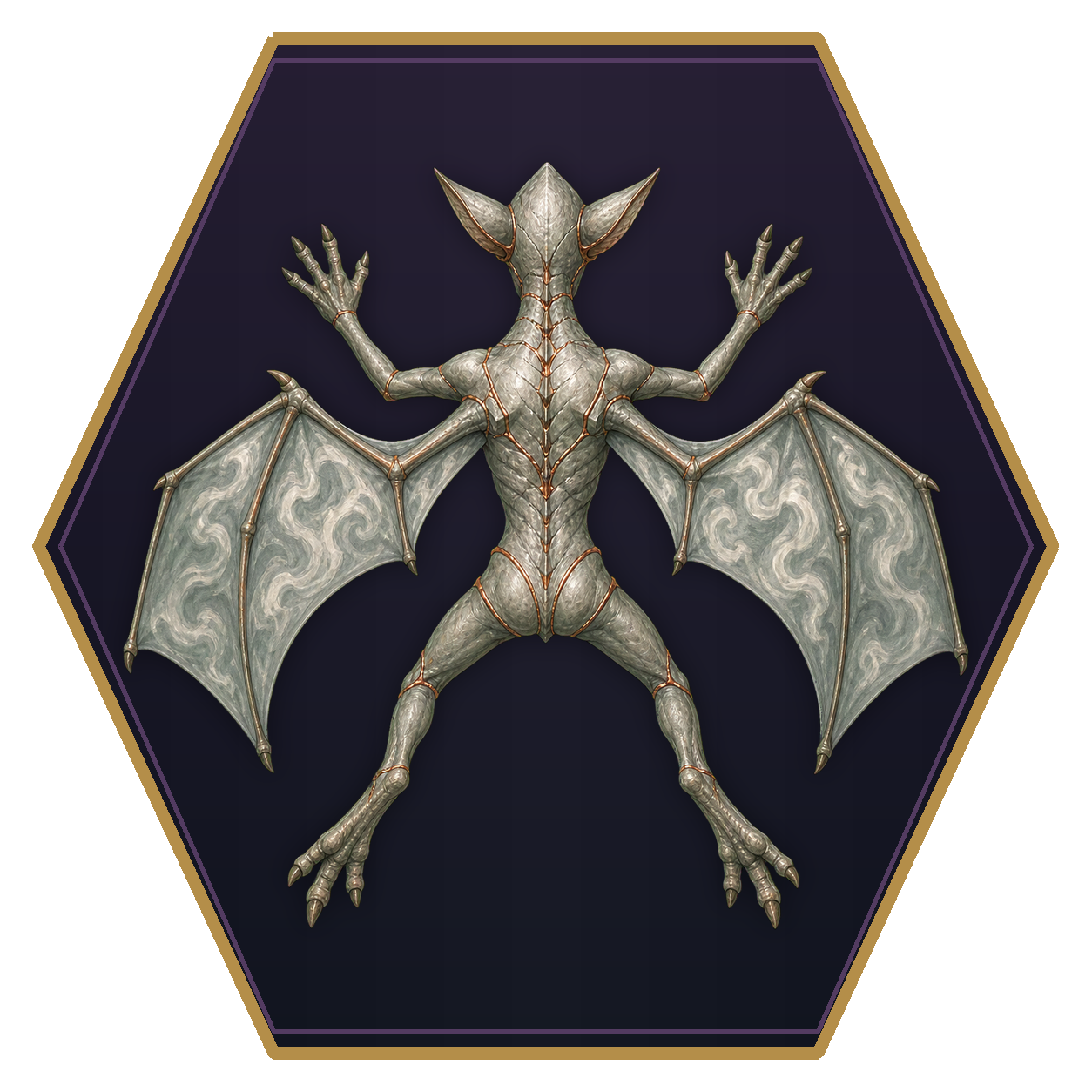 Steam Mephit top-down flat-top hex token