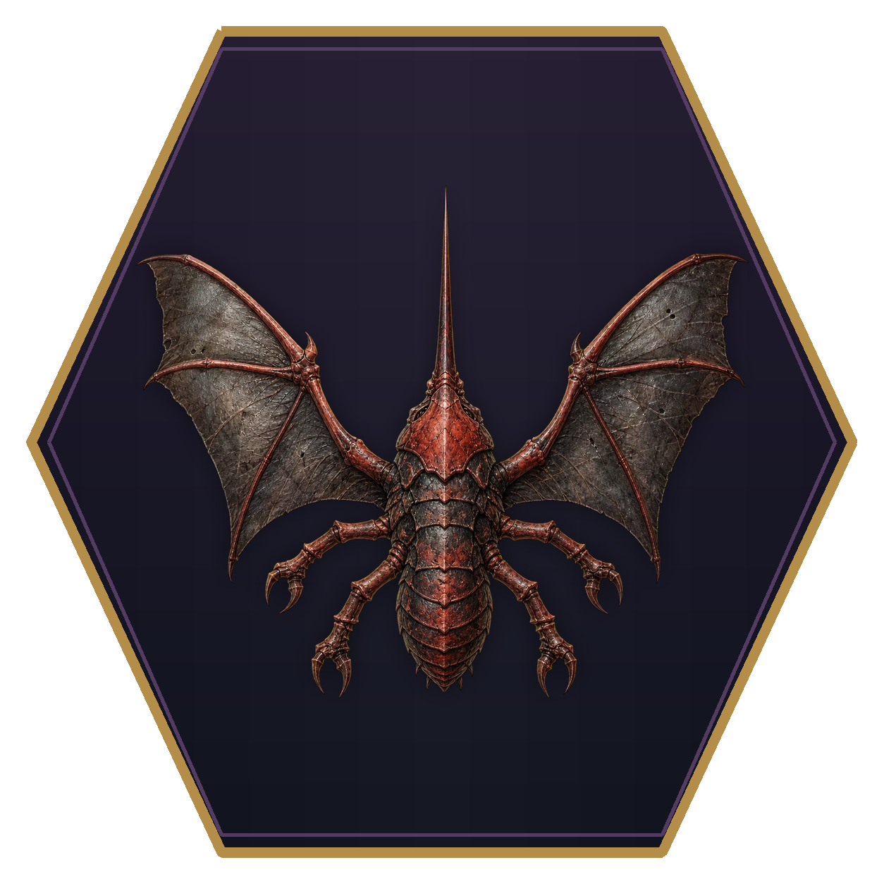 Stirge top-down flat-top hex token
