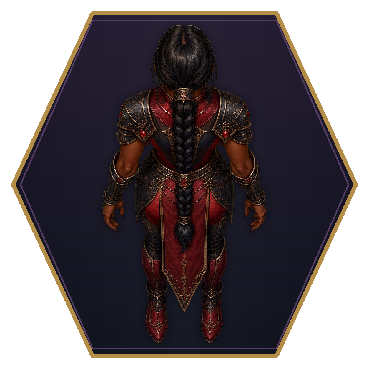 Succubus top-down flat-top hex token