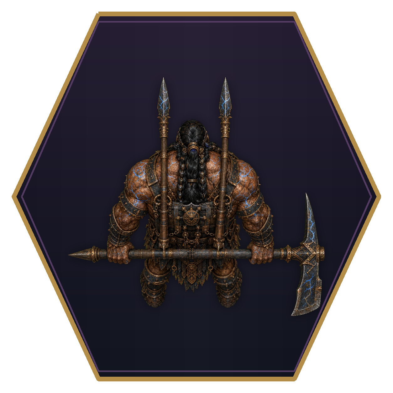 Titan top-down flat-top hex token
