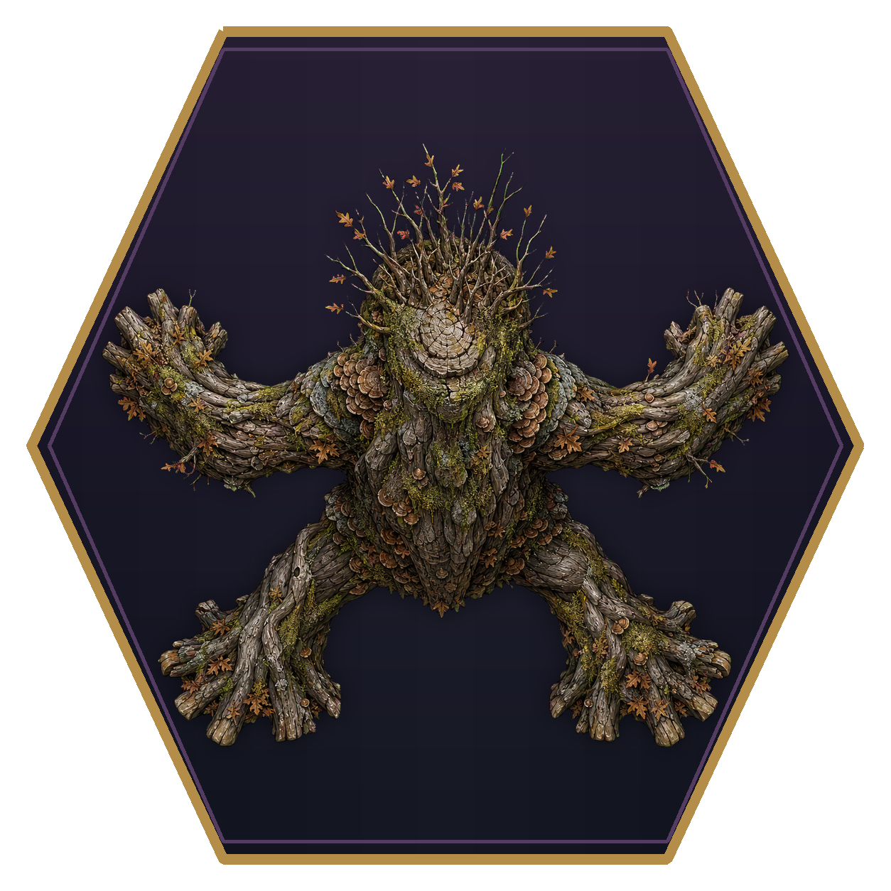 Treant top-down flat-top hex token