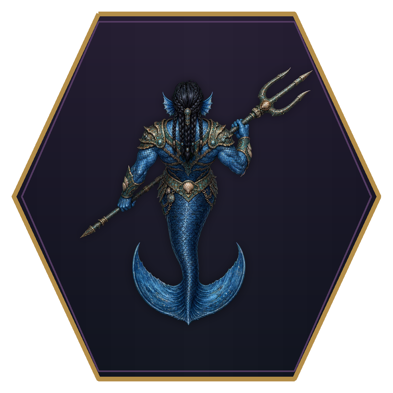 Triton top-down flat-top hex token