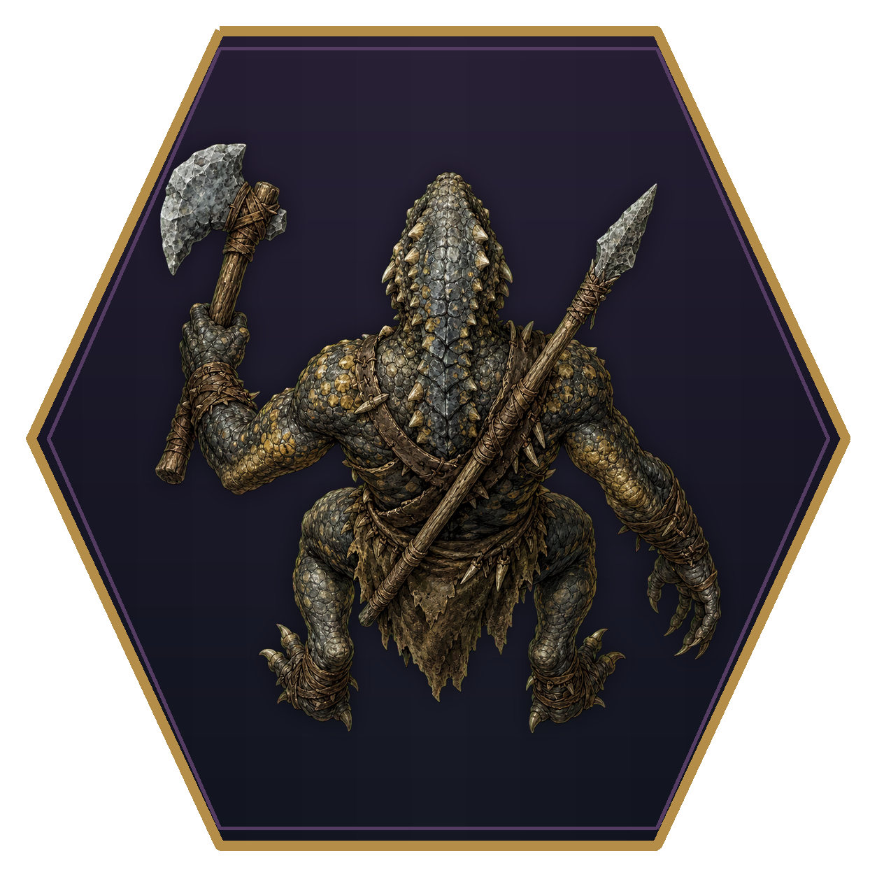 Troglodyte top-down flat-top hex token