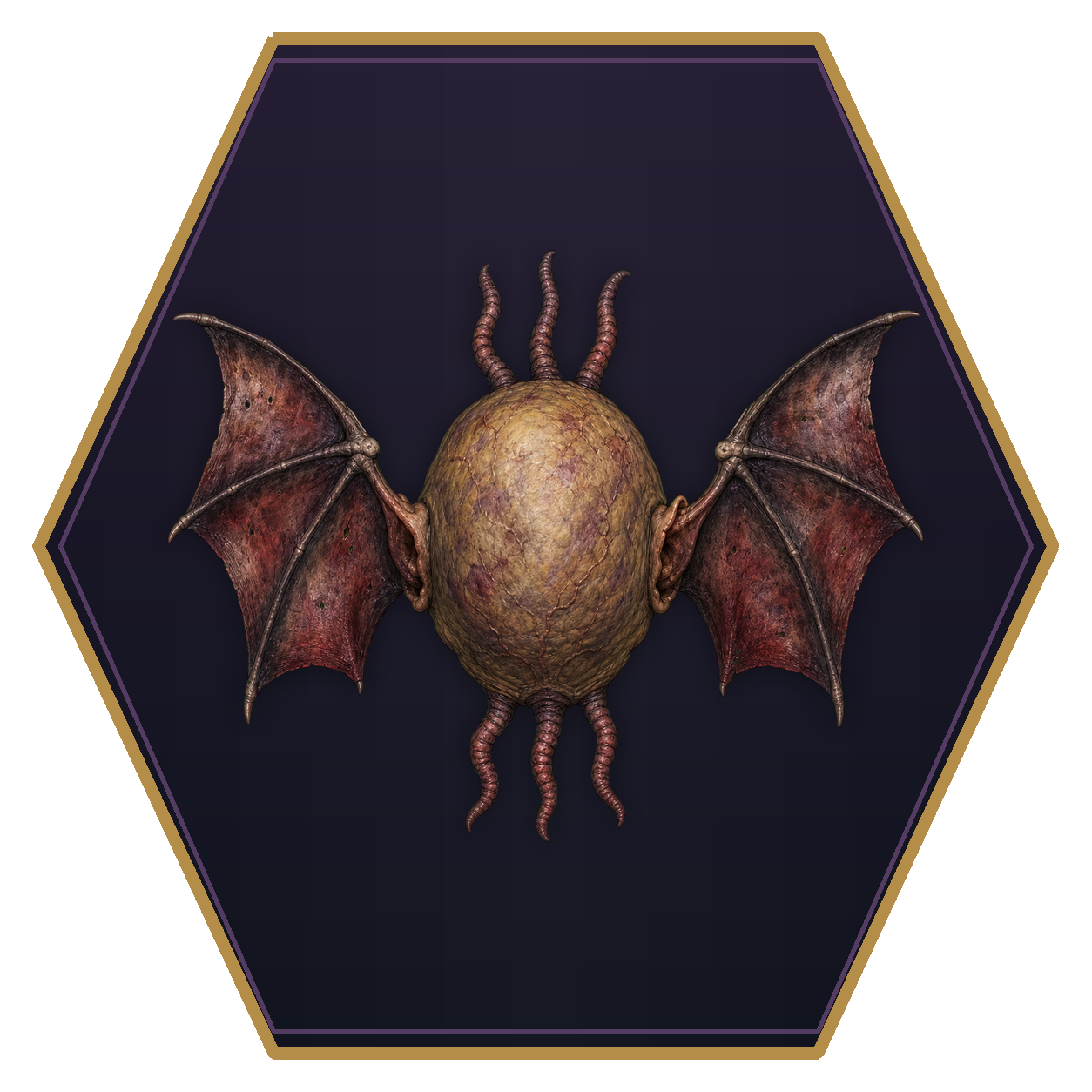 Vargouille top-down flat-top hex token