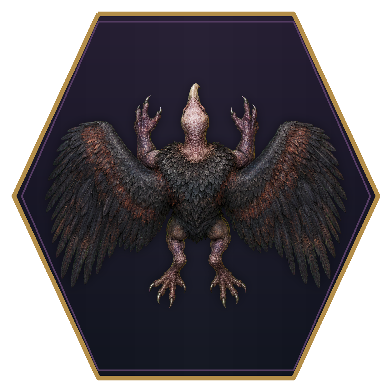 Vrock top-down flat-top hex token