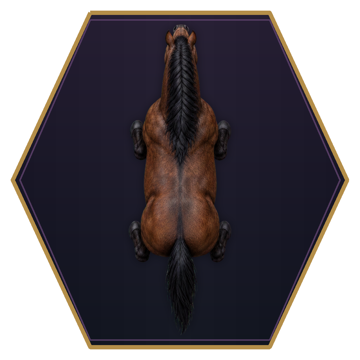 War Pony top-down flat-top hex token