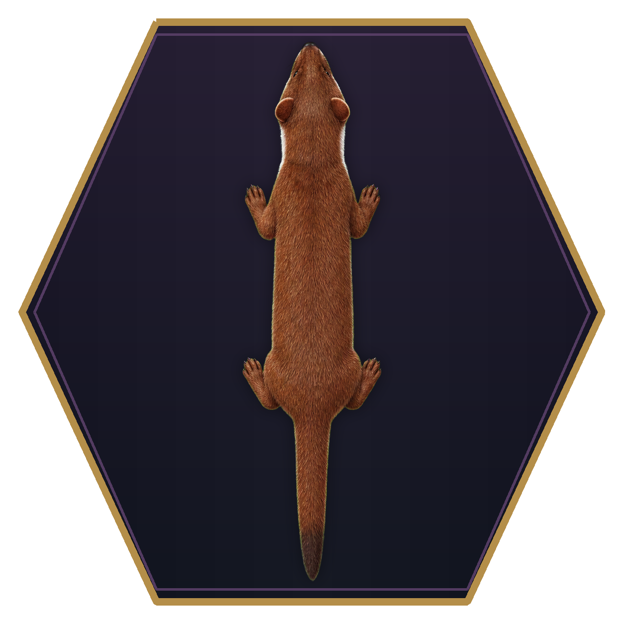 Weasel top-down flat-top hex token