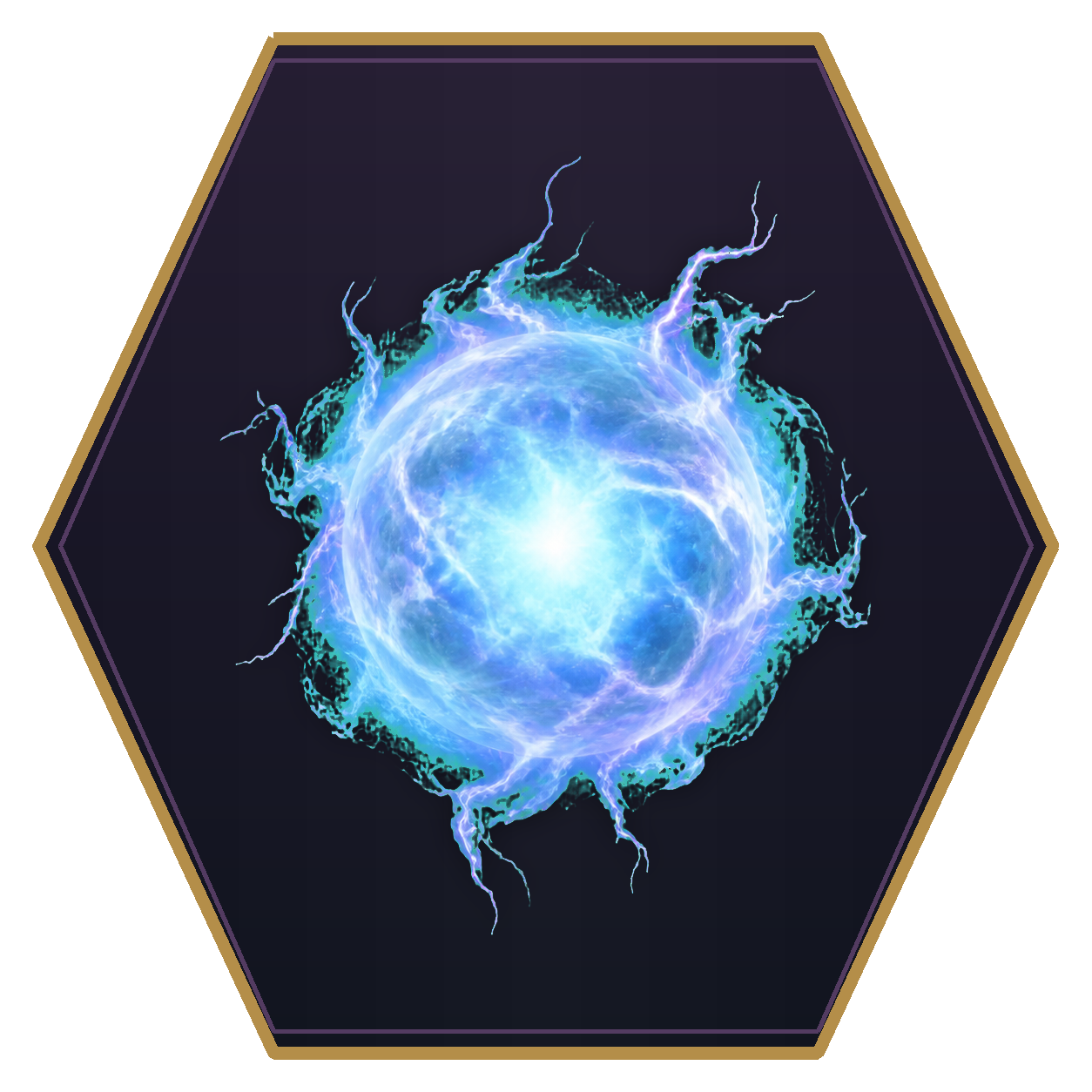 Will-o’-wisp top-down flat-top hex token
