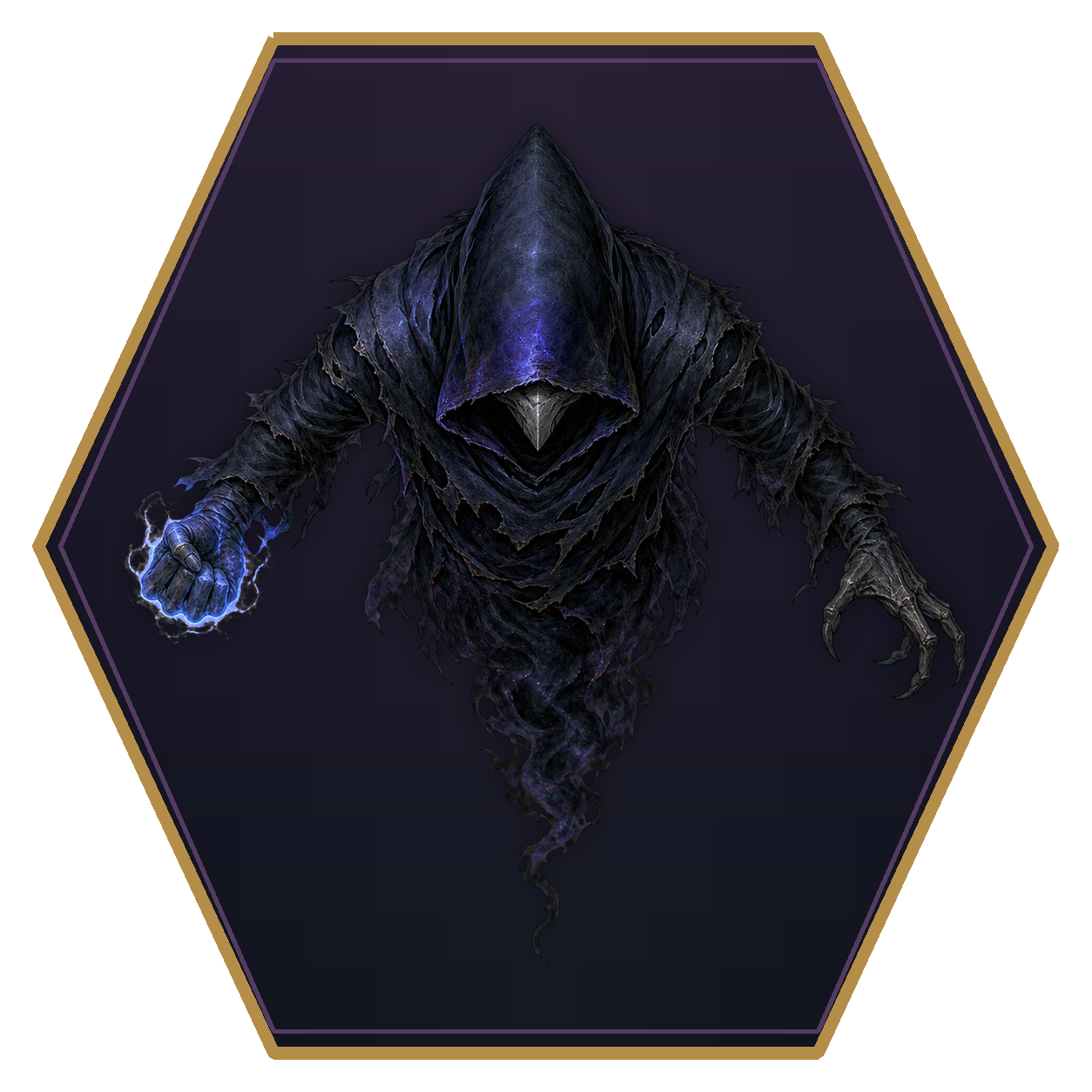 Wraith top-down flat-top hex token