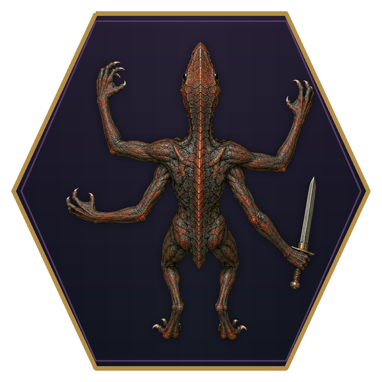 Xill top-down flat-top hex token
