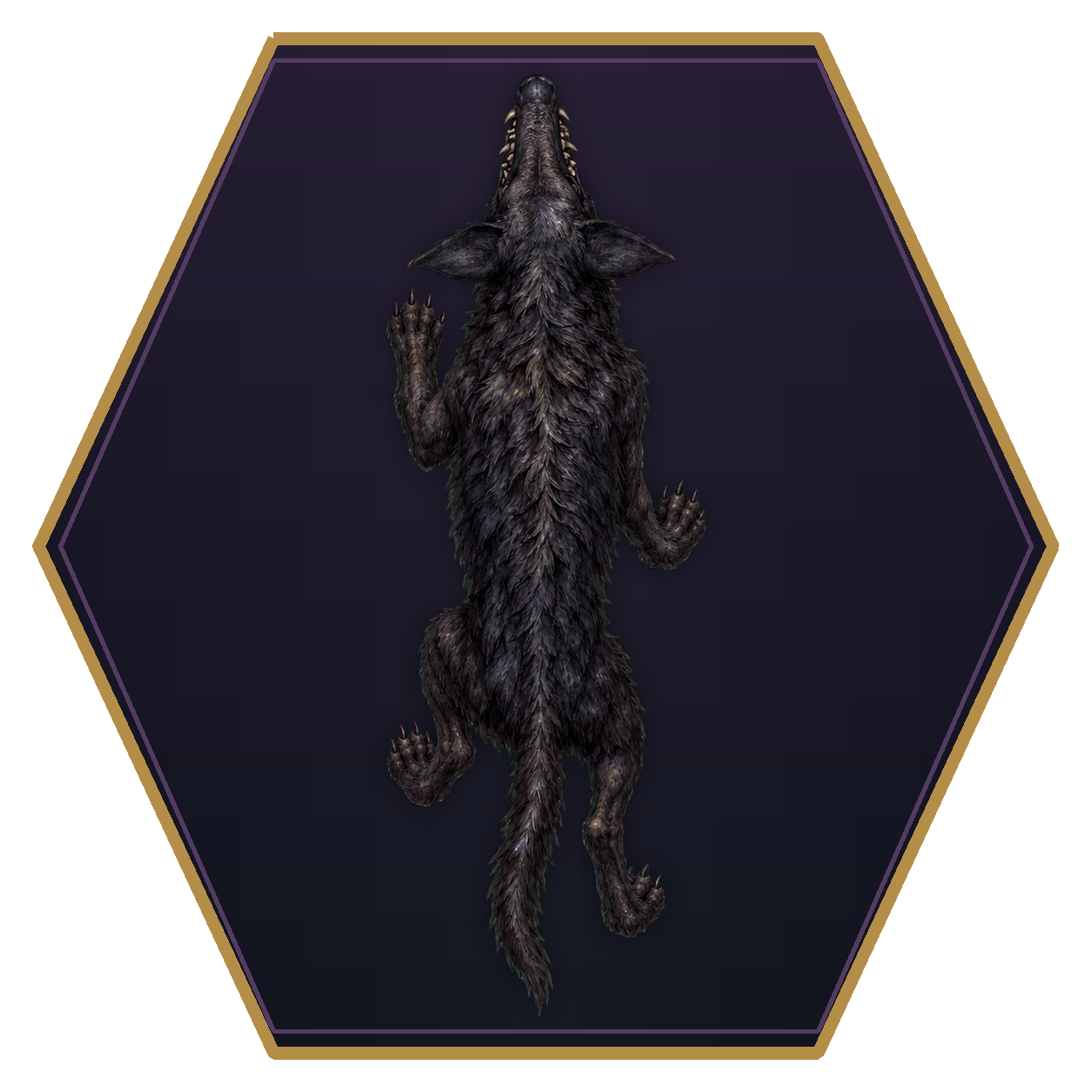 Yeth Hound top-down flat-top hex token