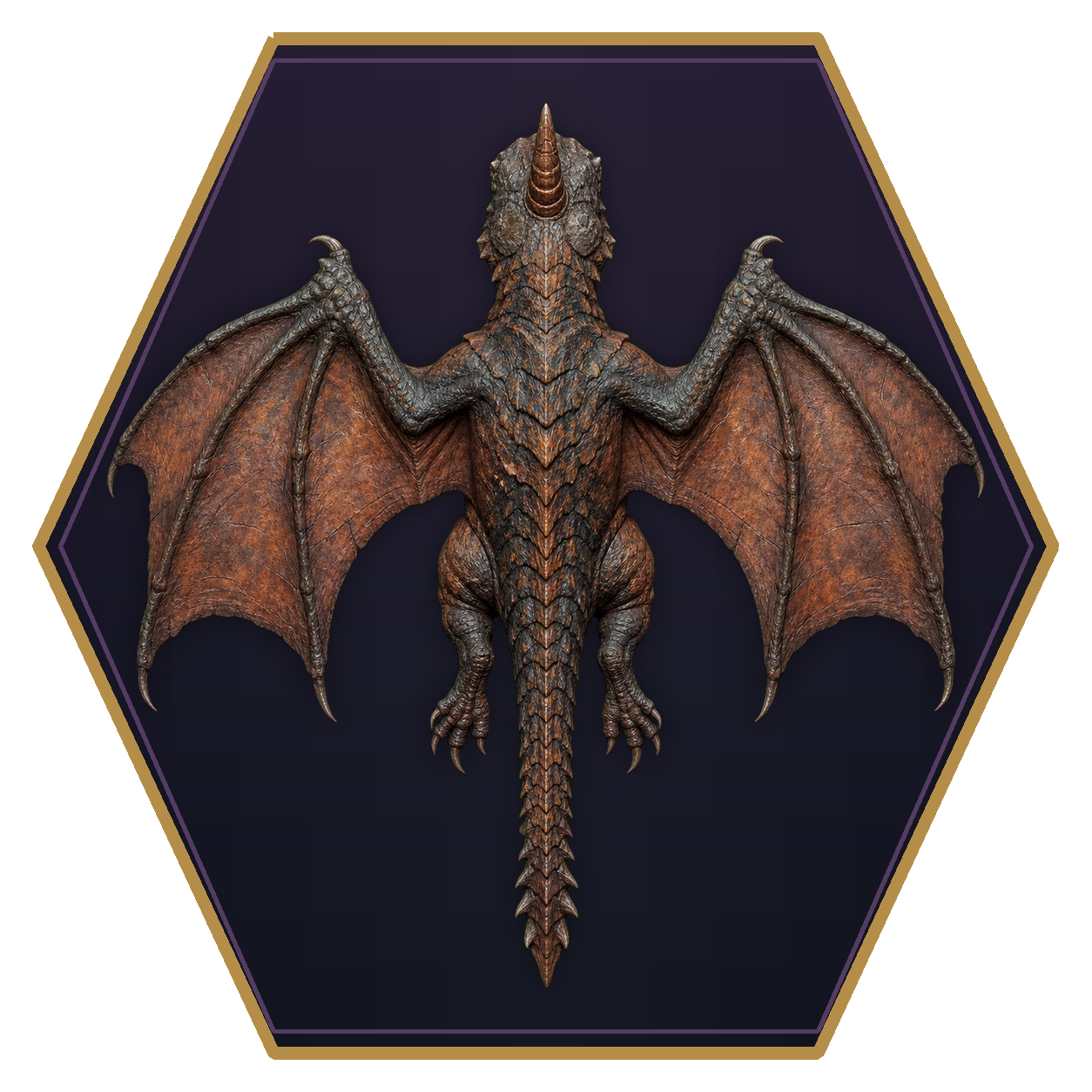 Yrthak top-down flat-top hex token