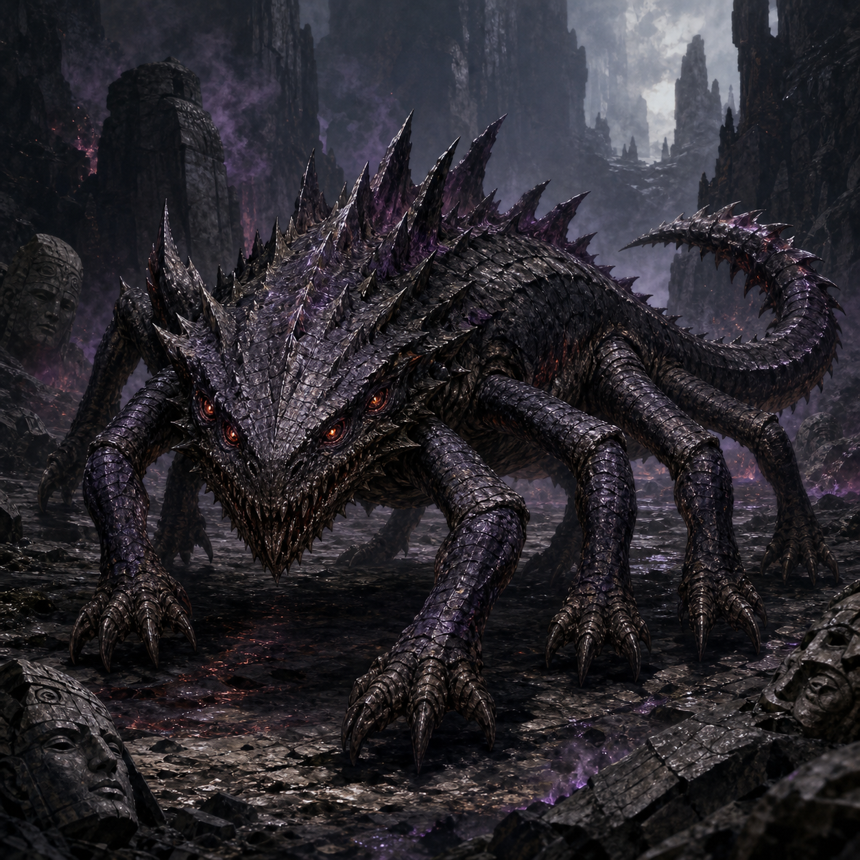 Abyssal Greater Basilisk bestiary portrait