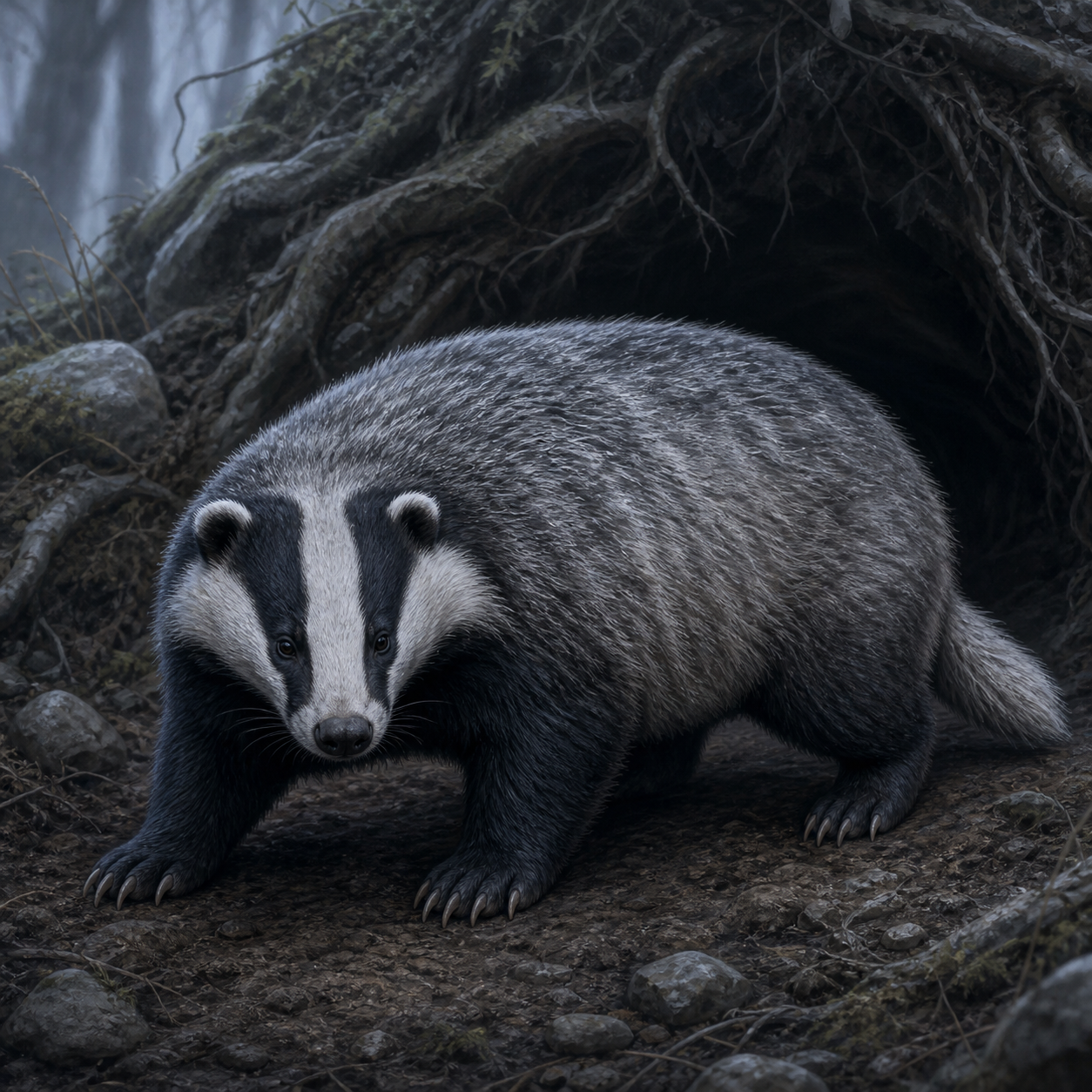 Badger bestiary portrait