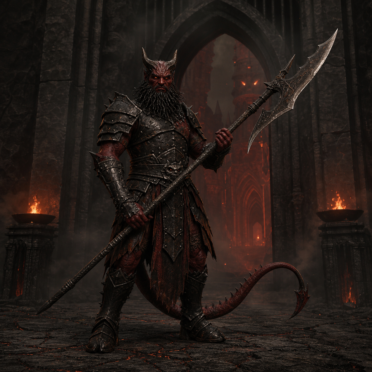 Bearded Devil (Barbazu) bestiary portrait