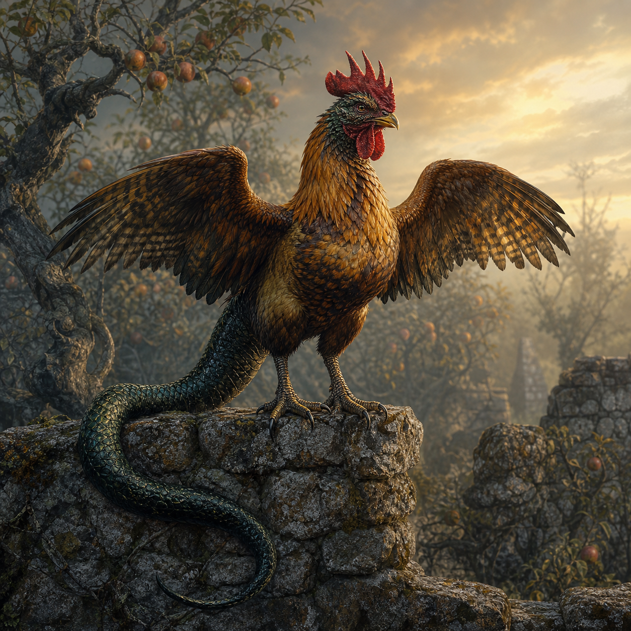 Cockatrice bestiary portrait