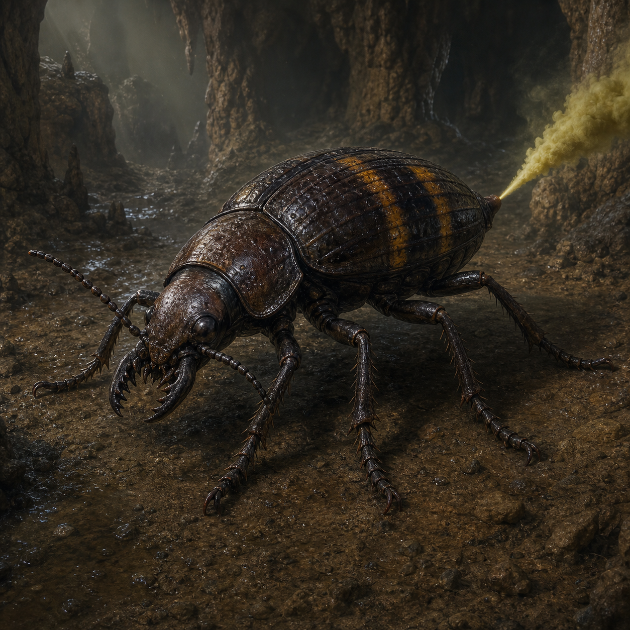 Giant Bombardier Beetle bestiary portrait