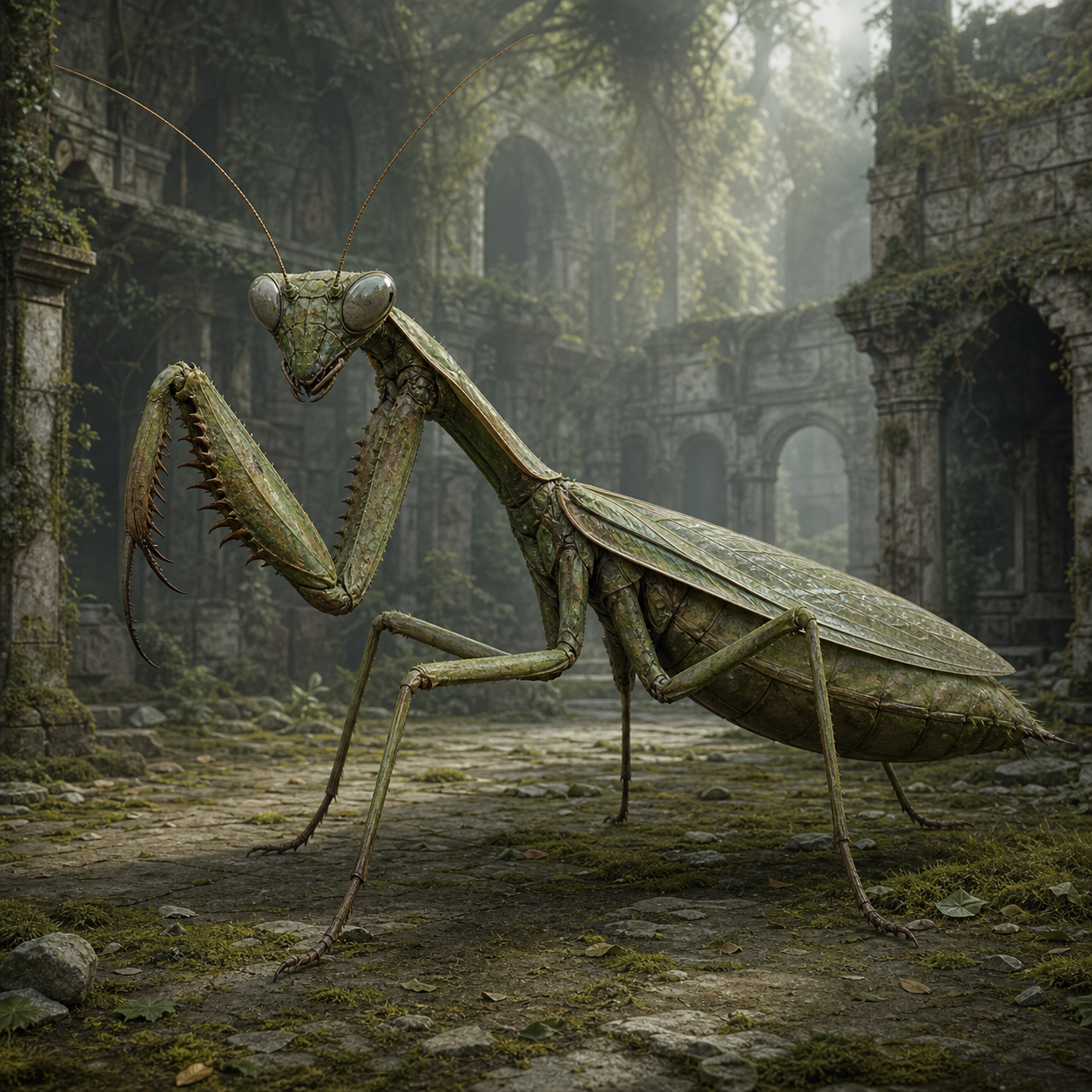 Giant Praying Mantis bestiary portrait