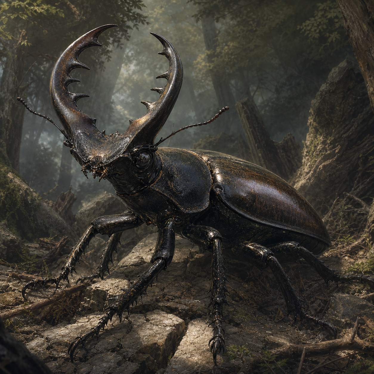 Giant Stag Beetle bestiary portrait
